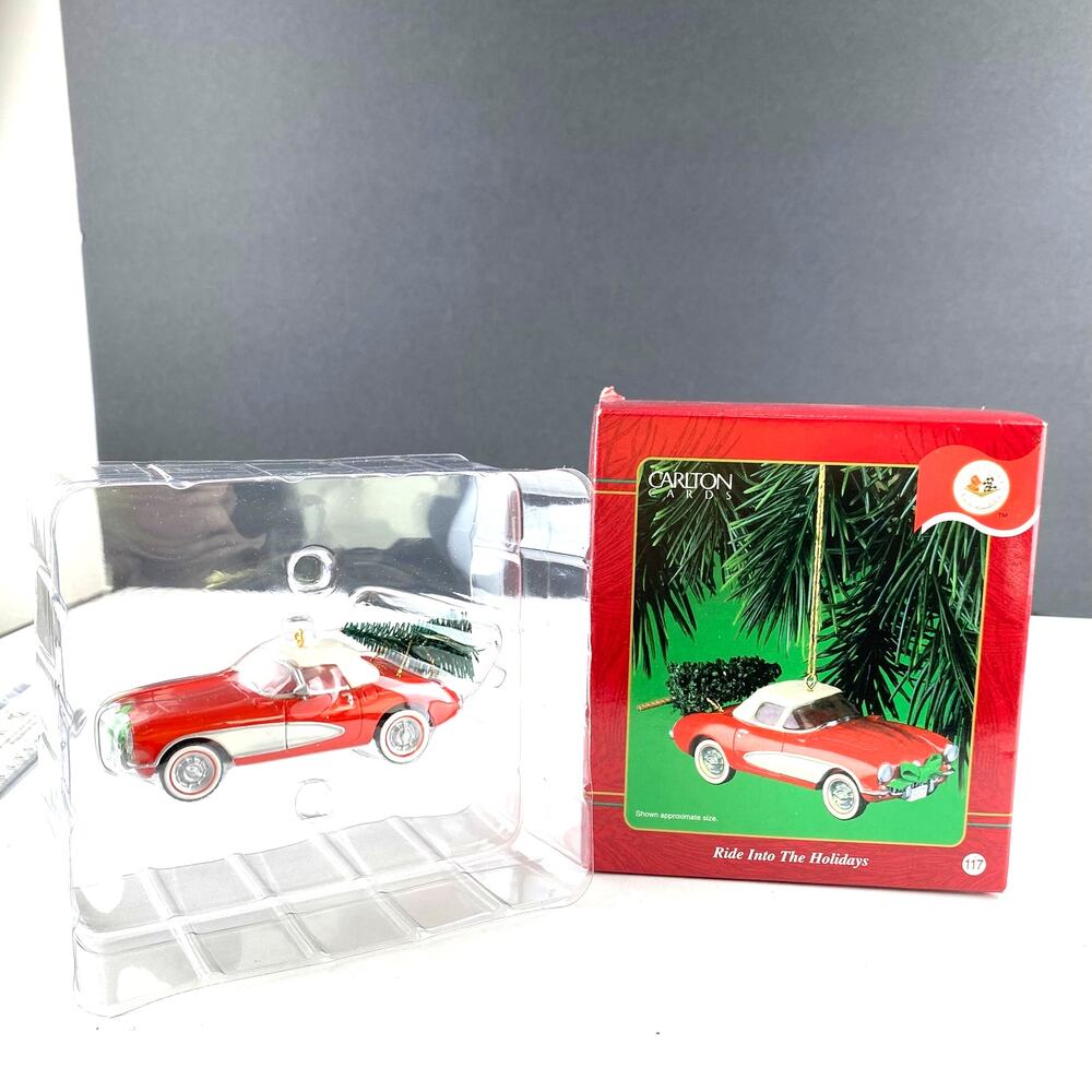 Vintage Carlton Cards 1956 Chevrolet Corvette Christmas Ornament #117 Box